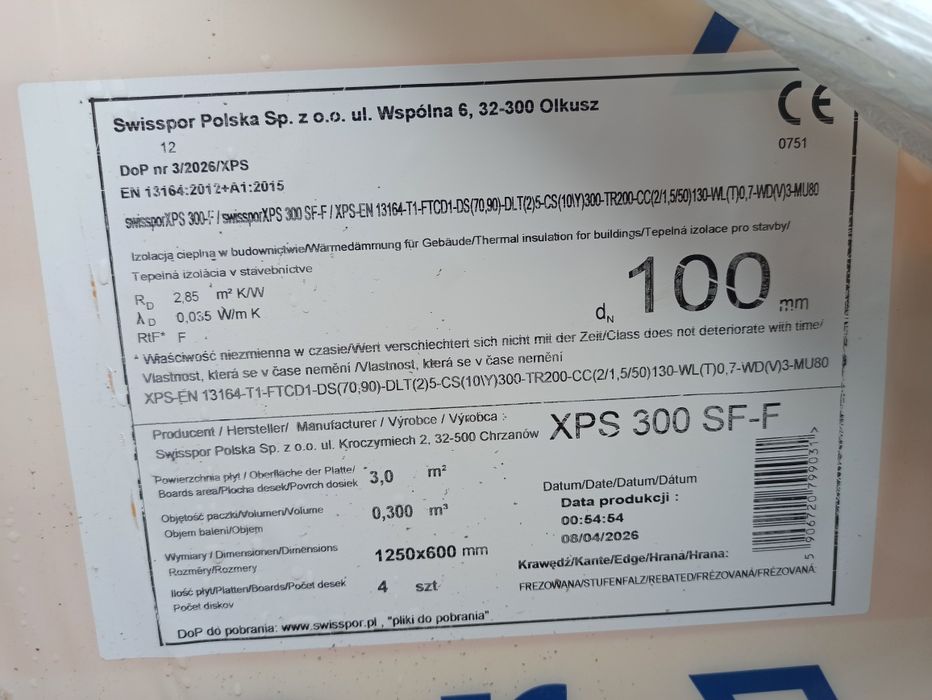 Styrodur XPS Swisspor 10cm/5cm