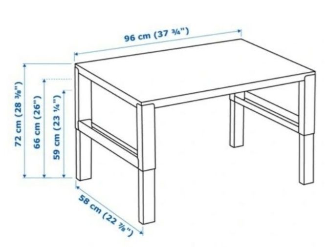 Stolik biurko regulowane 96x58 cm ikea
