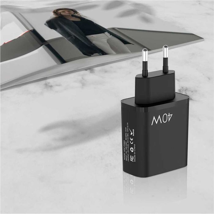 Ładowarka sieciowa 40W USB-C/USB-A Czarna