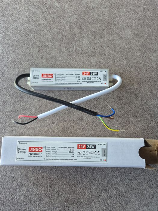 Jinbo zasilacz LED 24V 24W wodoodporny IP67