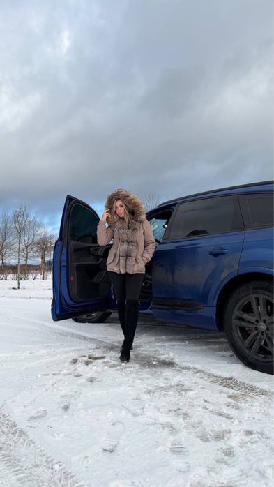 Зимова куртка з песцом, натуральный мех, парка зимняя,пуховик