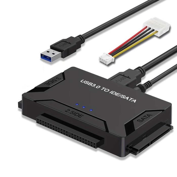 Adapter dysków HDD/SSD SATA/IDE (2.5"/3.5") => USB 3.0 z zasilaczem