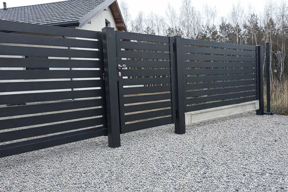 Brama przesuwna i furtka z aluminium