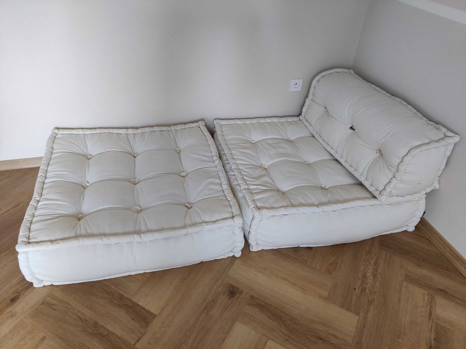 Sofa modułowa Yebel SKLUM, bawełna, 100x100cm, kremowa, bardzo wygodna