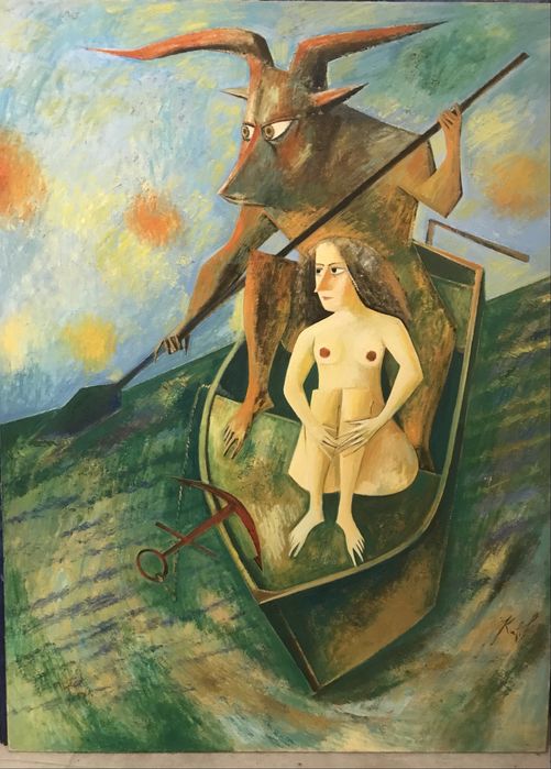 Olejny obraz Porwanie Europy by Iwan Kulik