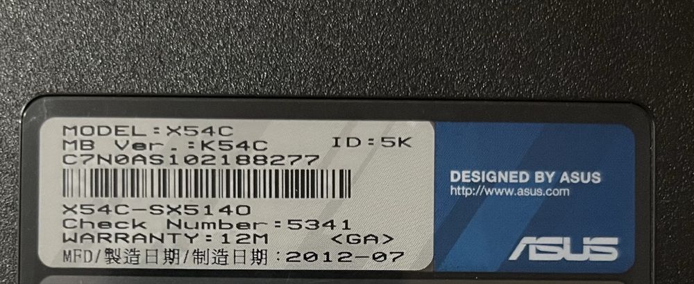 ноутбук ASUS x54C