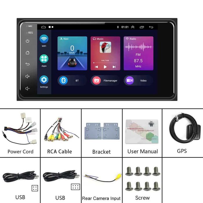 Radio Android Toyota Corolla Rav4 Hilux CarPlay GPS WiFi 2/64GB NOVO
