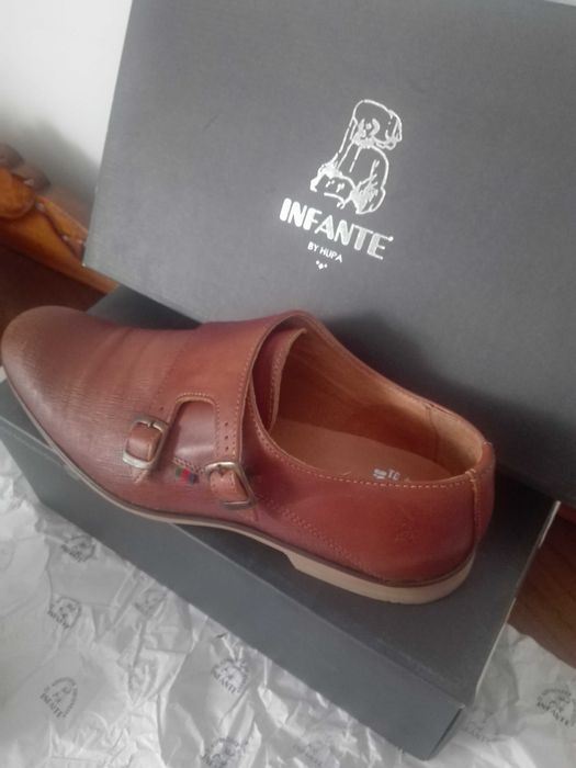 Sapatos Homem INFANTE Double Monk em pele combinada