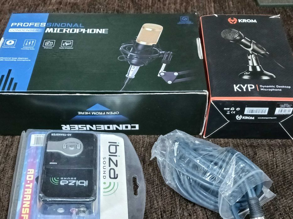 Microfones e adaptadores