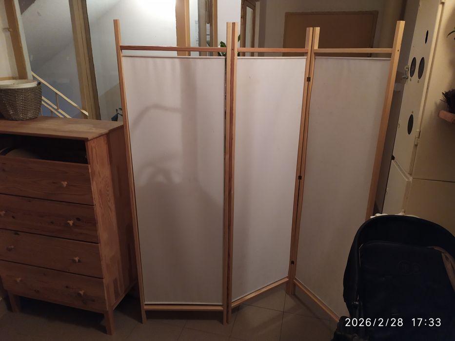 Drewniany stylowy rustykalny parawan