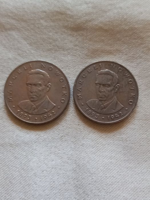 Dwie monety 20 zł 1976r Marceli Nowotko