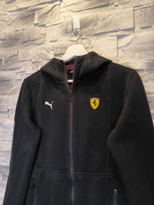 Bluza Rozpinana z Kapturem Puma Ferrari Czarna Racing Logo