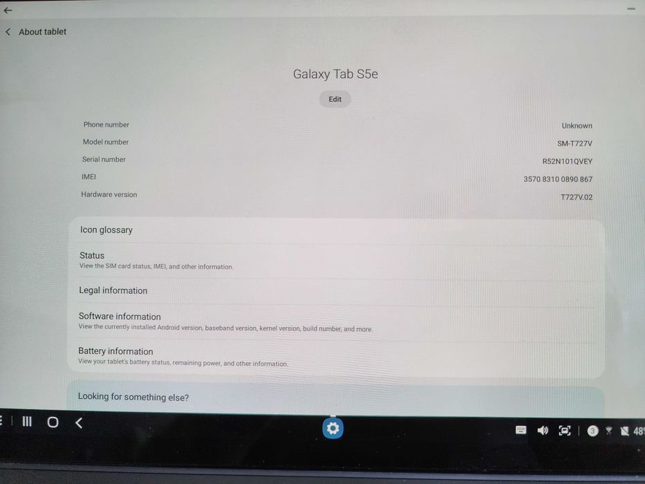 Samsung Galaxy Tab S5e SM-T727V 4G LTE 10.5" 4/64GB