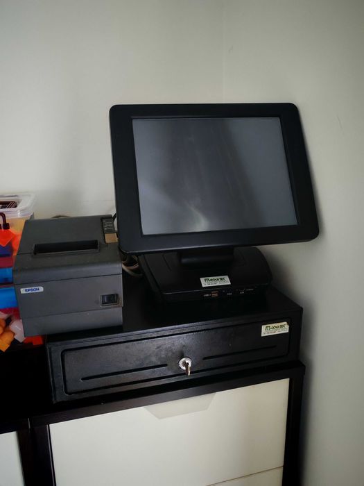 Caixa Registadora com Sistema POS completo com ecrã tátil e impressora Epson