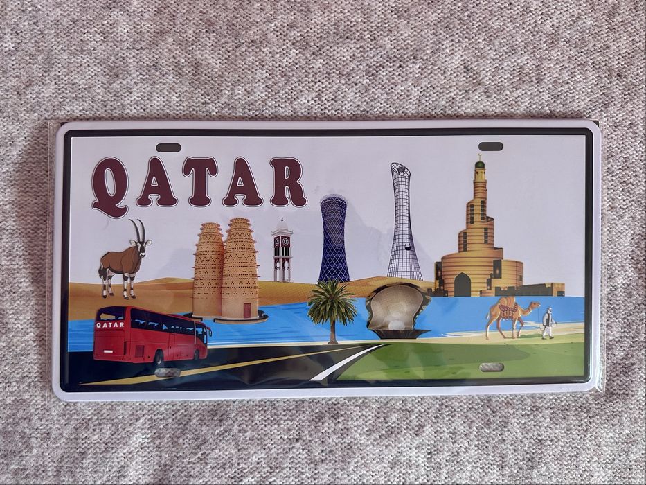 I Love Qatar • Placa Metálica Decorativa (nova)