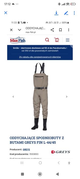 Wodery Greys Fin 44/45 Nowe 

Producent: Greys

Kod pro