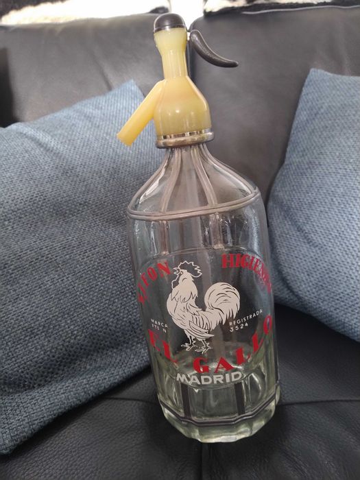 Antiga garrafa, sifão, "El Gallo", anos 50/60