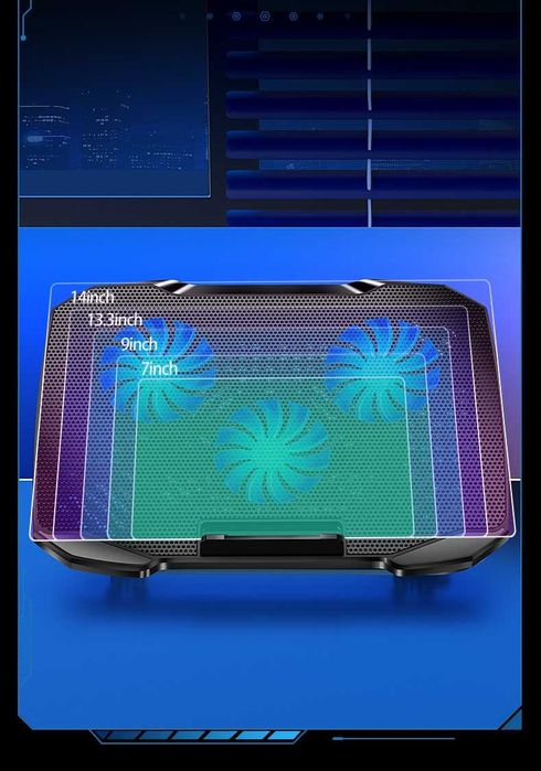PODSTAWKA podkładka CHŁODZĄCA pod LAPTOP-A do 16'' 3x wentylator