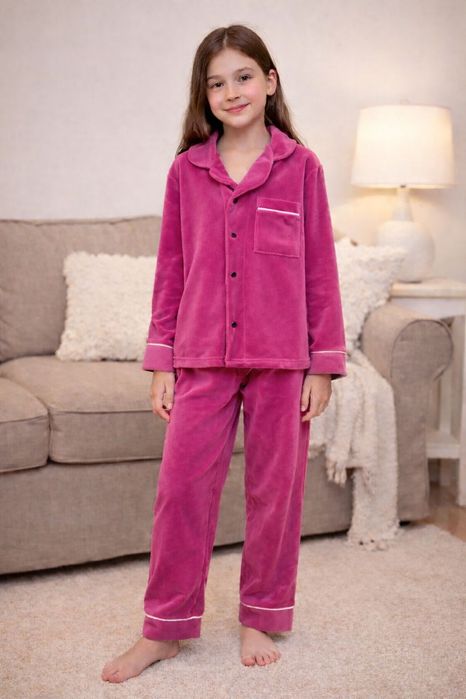 110-158см Дитяча велюрова піжама для дівчинки