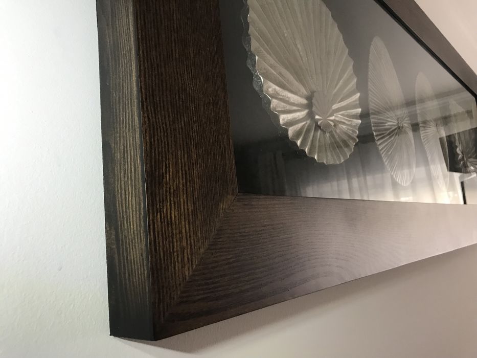 Quadro madeira e estanho