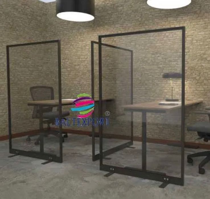 Biombo Tecido Vidro Transp. Vidro Fosco Misto Melamina Novo