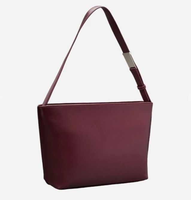 Calvin Klein Torba shopper damska duża K60K612570-VLP Bordowa