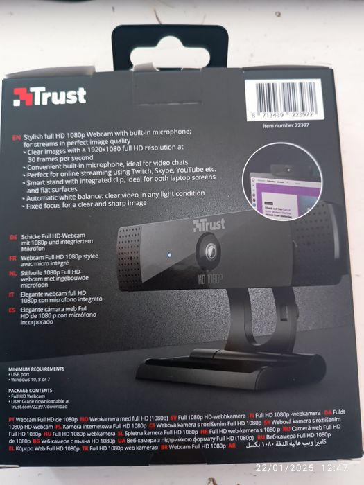 Webcam TRUST GXT (Full HD-8MP-1920x1080p-USP 2.0)