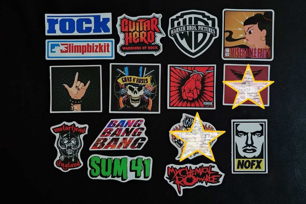 Rock 'n' Roll: autocolantes, stickers, adesivos