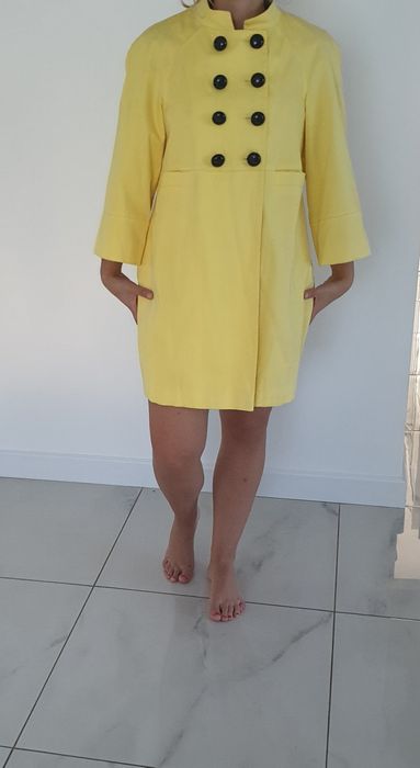 Lekki bawelna żółty płaszczyk na  wesele chrzciny  Komunia 38