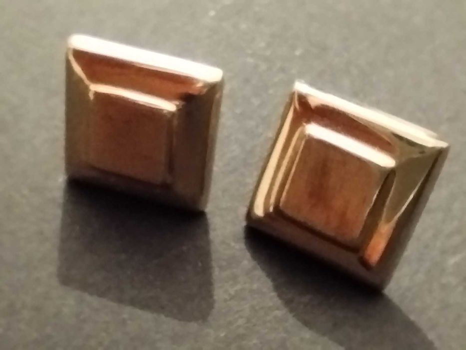 ZŁOTE kolczyki kwadraciki pr.585