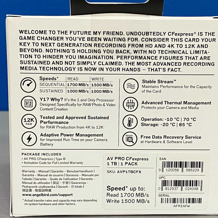 Angelbird AV PRO CFexpress Type B 1TB – 1700 MB/s (NEW)64354193816193121