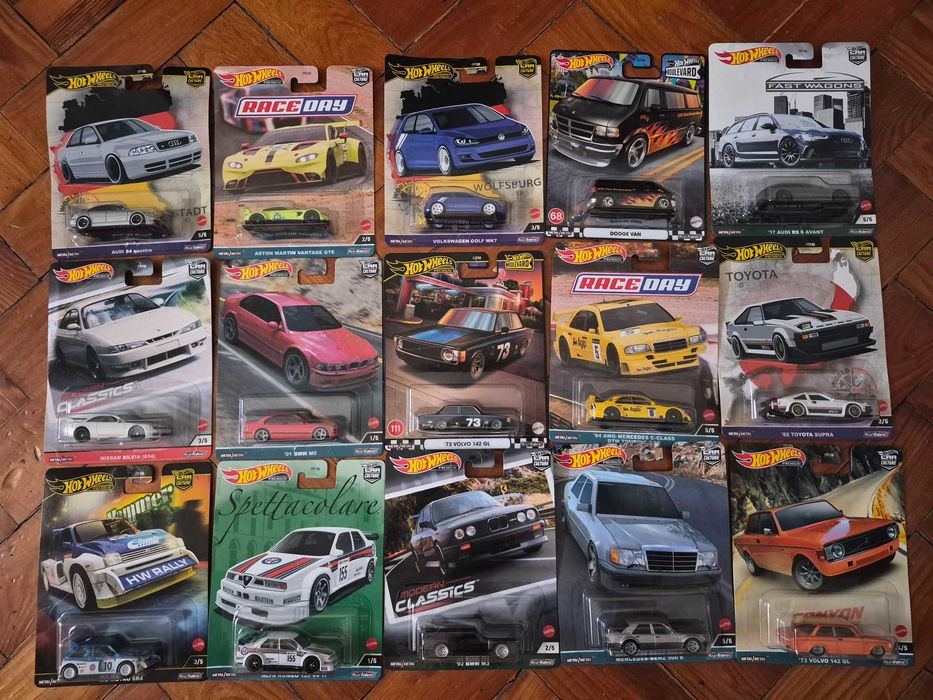 Lote Miniaturas Coleção: Hot Wheels Premium, RLC, Mini GT, Tarmac Works