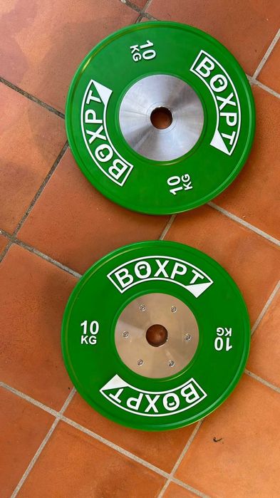 Kit Olímpico BOXPT Competição: Barra 15kg + Discos Bumper 20kg + Molas