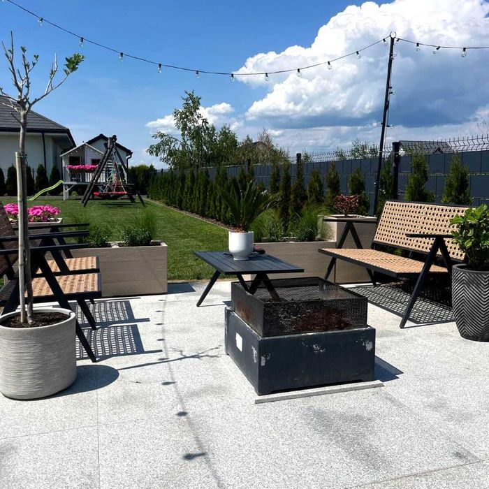 GRANIT G603 Bianco Cristal | płomieniowane płytki | 60x60x2cm