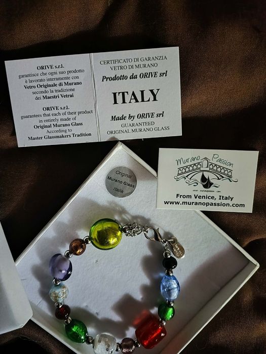 браслет муранського скла новий (Італія))
Розмір регулюється