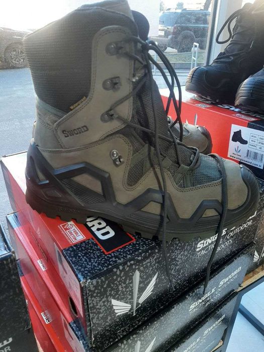 Водостійкі чоловічі шкіряні Черевики Single Sword з мембраною, хакі