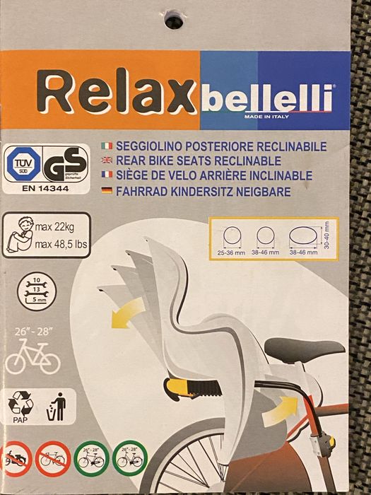 Fotelik rowerowy Relax Belleli