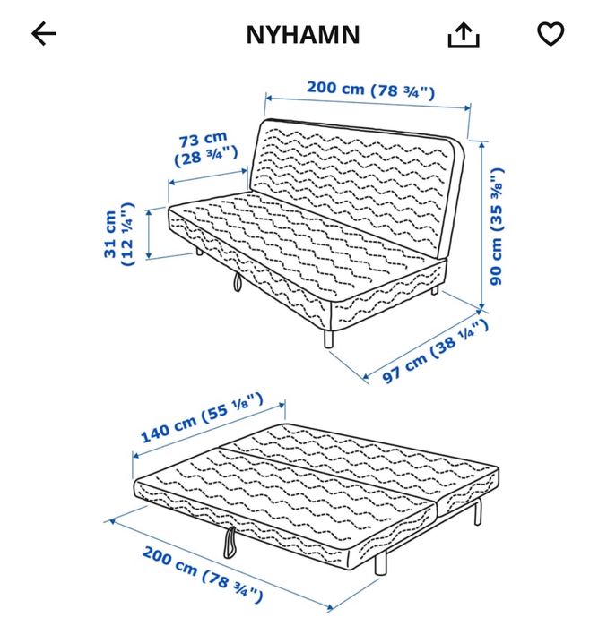 Nyhamn sofá-cama Ikea