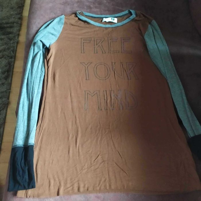 Damska bluzka podkoszulka długi rękaw M