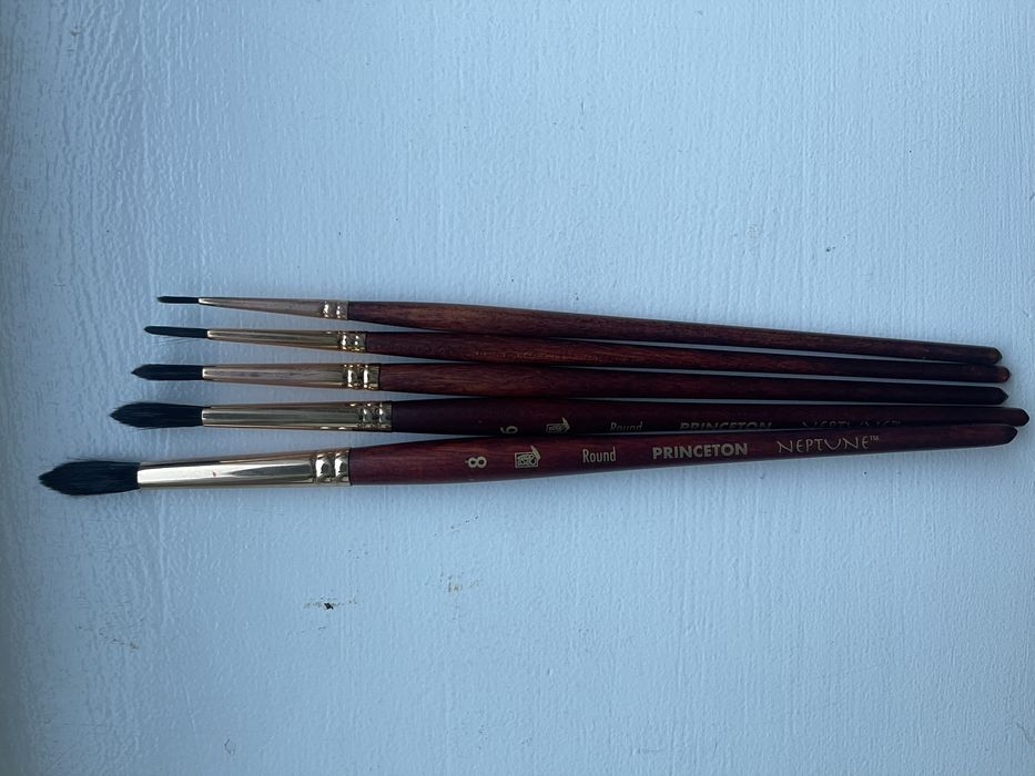 Pędzle do akwareli Princeton Neptune – okrągłe (0, 2, 4, 6, 8)