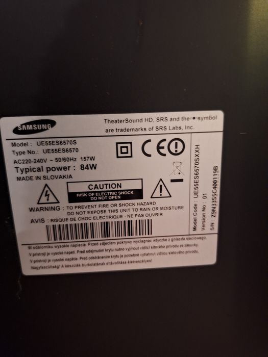 Telewizor samsung 55 cali mała wada