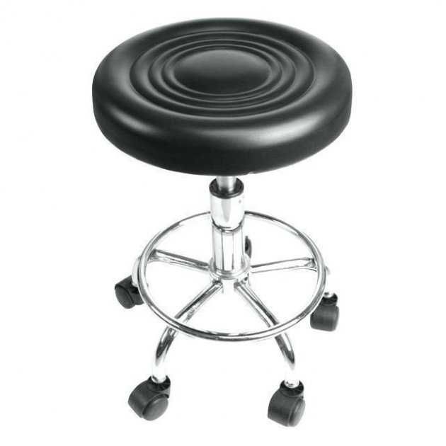 Стул мастера без спинки на колесиках (черный)