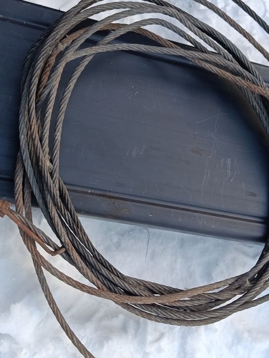 Трос стальной длина 26 метров d-6mm.