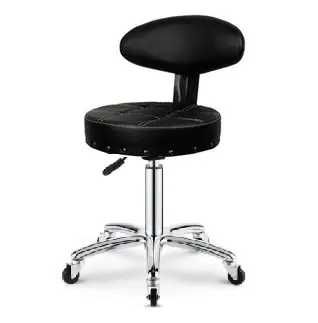 Стул для мастера со спинкой черный белый красный