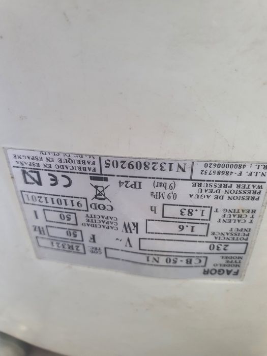 Cilindro  fagor 50 litros vendo ou troco por algo de meu interesse