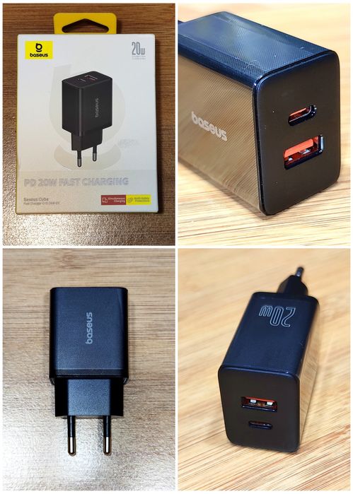 Сетевое зарядное устройство Baseus Cube PD 20W, 30W. Зарядное Базеус