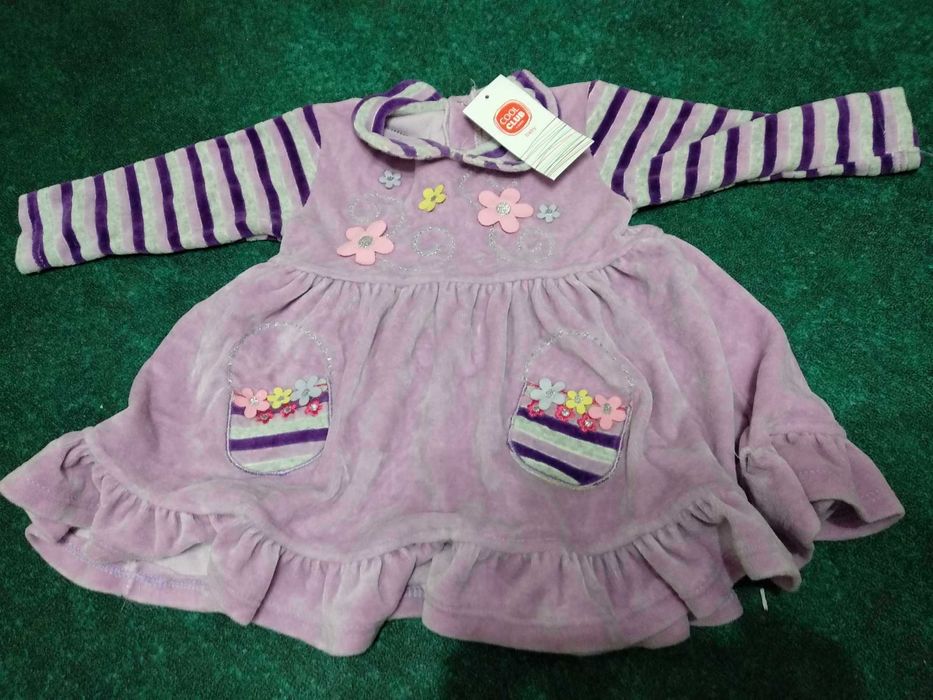 sukienka ciepła welurowa 74 dziewczynki nowa