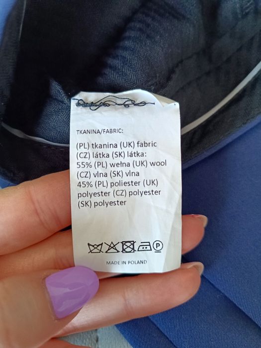 Granatowe spodnie męskie do garnituru Pako Lorente