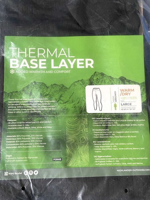 Термо білизна низ Чоловіча HIGHLANDER Base Layer , L 92 -97 см