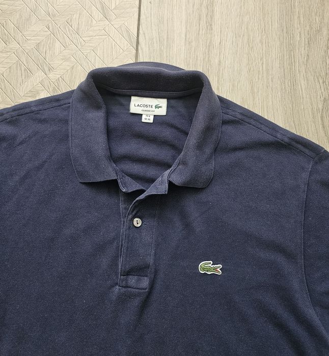 Чоловіча футболка-поло Lacoste Classic Fit — Темно-синя/  XL /Оригінал